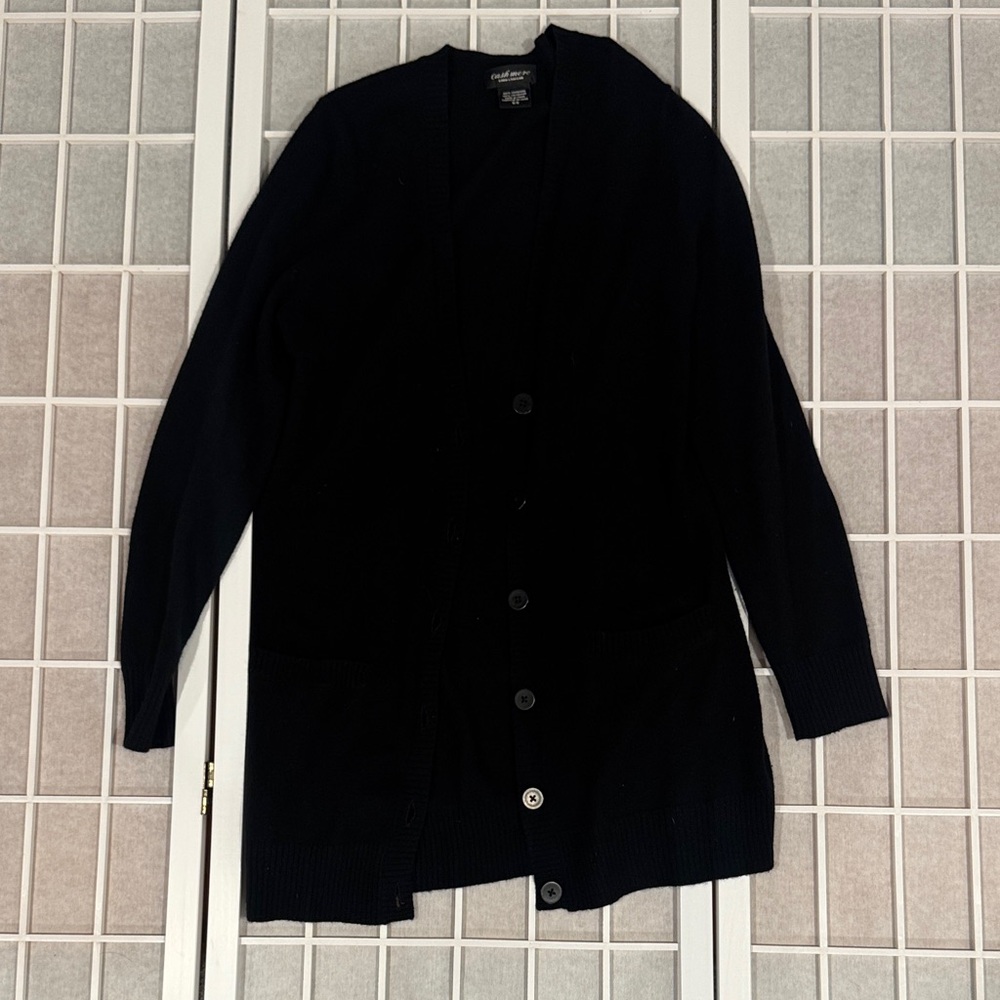 Lord & Taylor Black Cashmere Cardigan